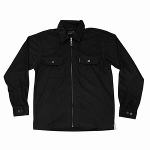 Hues Full Zip Collared Jacket Women’s Size XL Black 2 Front Pockets on Chest